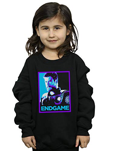 Marvel Girls Avengers Endgame Thor Poster Sweatshirt Black 7-8 Years