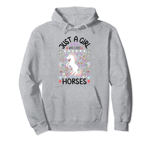 Funny Horse Lover Gift Girls Just A Girl Who Loves Horses Sweat à Capuche