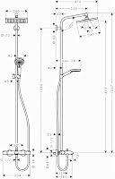 hansgrohe Crometta E - Duschsystem mit Wannenthermostat, Regendusche (240 x 240 mm) mit Wannenarmatur, Handbrause (2 Strahlarten), Schlauch, Brausestange und eckiger Kopfbrause, Chrom, 27298000 – Ansicht 5