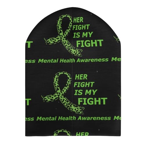 Mental Health Awareness Month 2022 Kids Beanie Hat for for Girls Boys Children Cap Winter Knitted Chemo Cancer Headwear Accessories Gifts Decoration Black3