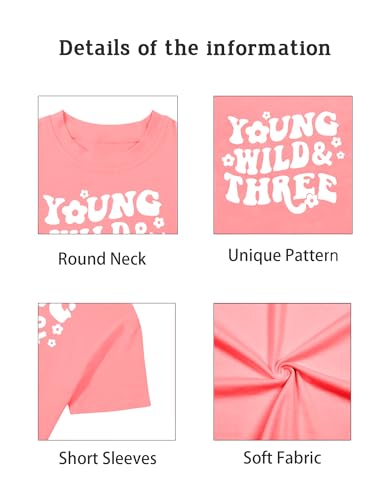 Young Wild and Three Shirt 3 Year Old Girl Birthday Gift Little Girls 3t Birthday Tie Dye Tshirt4