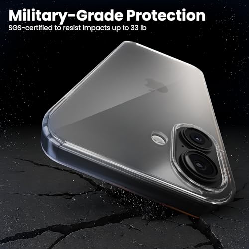 Image of UNBREAKcable Ultra Hybrid Back Case Compatible with iPhone 16 | Transparent Clear TPU Bumper Cover with Camera Guard Protection | Shockproof Hard Back Case | Lightweight Design & Scratch Resistant