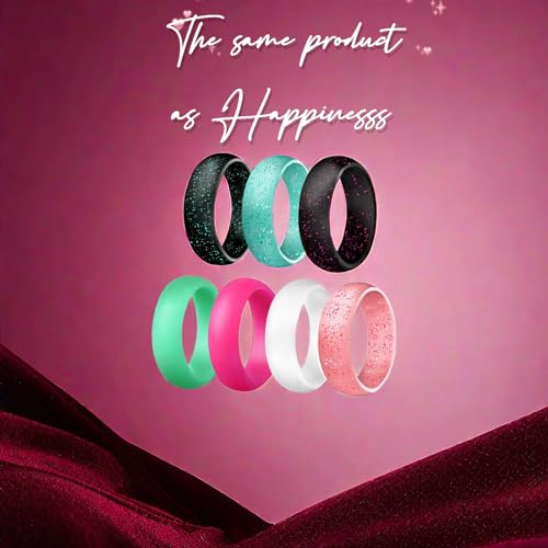 Silicone Ring Women Rubber Wedding Bands for her 5.7mm Wide,2mm Thick2