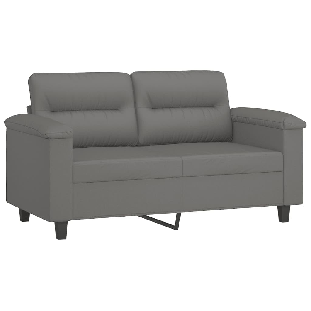 3-osobowa sofa z poduszkami, ciemnoszara, tkanina z mikrofibry, zestaw wypoczynkowy z miejscem do przechowywania i podłokietnikami, do salonu i pokoju gościnnego