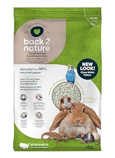 Back 2 Nature® Small Animal Bedding & Litter – Upcycled from 99% Recycled Paper | Highly Absorbent & Long Lasting Odor Control | Natural and Nontoxic | Low Dust | Easy-to-Maintain | 15L Bag