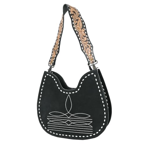 American Darling Hobo Suede Hand Tooled Genuine Leather Women Bag Western Handbag Purse