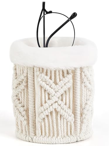 Mkono Brillenhalter für Nachttisch, Plüsch-gefütterter Brillenständer für mehrere Brillen, Boho-Dekor, Brillen ...