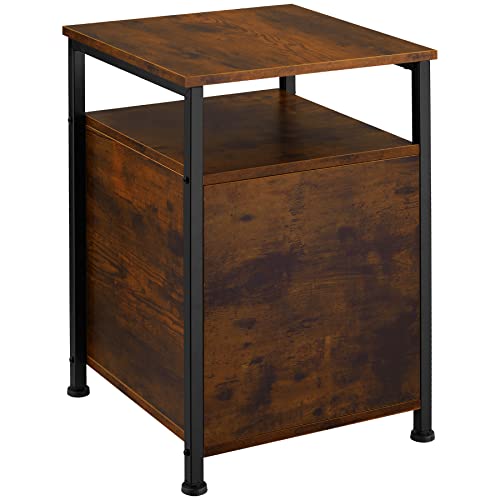 tectake-800925-Mueble-Auxiliar-para-el-salon-Mesita-de-Noche-para-el-Dormitorio-Mobiliario-de-Interior-Madera-Industrial-Oscura