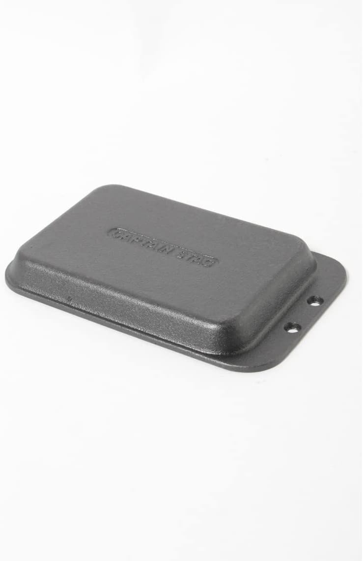 Captain Stag UM-2403 Cast Iron Plate, Compact Plate, Large, No Seasoning Required, Handle Included, Black