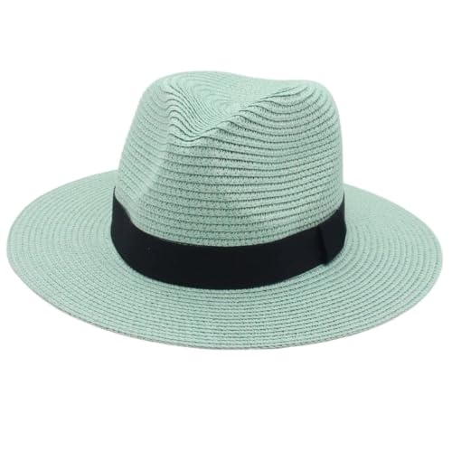 Chapeau de paille printemps et été avec ruban noir carré pour homme et femme
