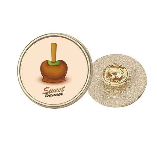 Broche ronde en métal doré aux nuances marron chocolat effet glace