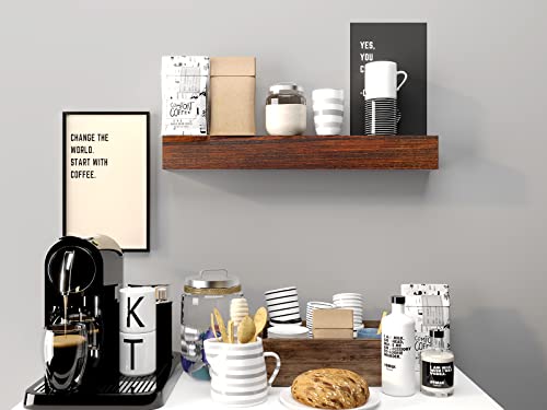 Welland 36 Inches Rustic Floating Shelf For Living Room, Bathroom, Bedroom & Kitchen, Solid Wood Wall Shelf (36"X6"Dx6 H) #TOP7