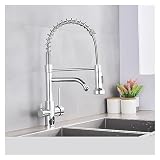 Rubinetto filtrato cucina tocca dell'acqua in ottone purificatore rubinetto spruzzatore a doppio spruzzatore per bevanda acqua per rubinetti del lavandino del lavandino (colore: tipo B-matte nero)