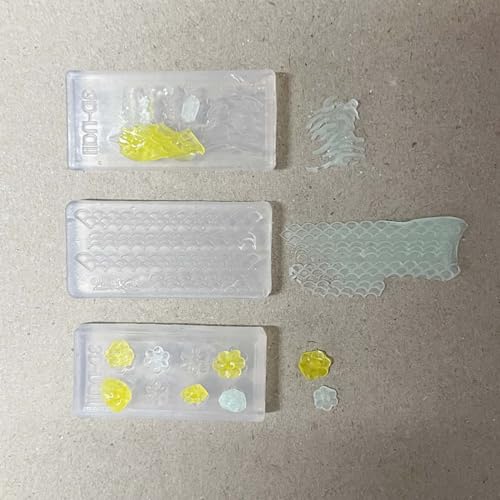Cotsdan 3 peças de decoração de arte de unhas florais molde de resina flor 3D estênceis de silicone
