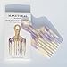 MANETURAL 14MX Long-Tooth Comb/Afro Hair Lift Combs for Women's Curls and Men's Beards - Hand-Made, Hand-Crafted Beauty for Effortless Styling (White purple, 2 PACK)