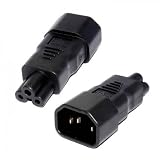 IEC MALE (C14) TO CLOVER LEAF FEMALE (C5) POWER ADAPTER 10A PLUG/SOCKET C5/C14