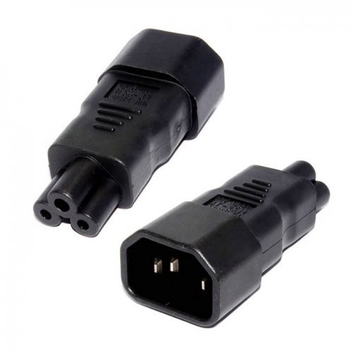 Iec Male (C14) To Clover Leaf Female (C5) Power Adapter 10A Plug/Socket C5/C14 #TOP6