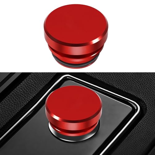 Image of 2PCS Universal Car Cigarette Lighter Plug Cover, Power Outlet Cap, Waterproof Dustproof Aluminum Cigarette Lighter Socket Cover Cap, Car Decoration for Vehicles with 12V Power Source (Red)