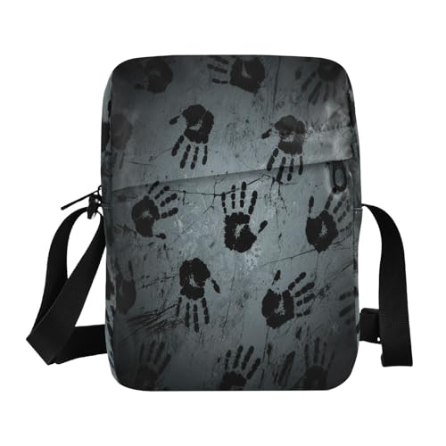 Halloween Black Handprint crossbody messenger bag Crossbody Bags For Women Casual Purse Cross Body Adjustable Strap for Shopping Shopping
