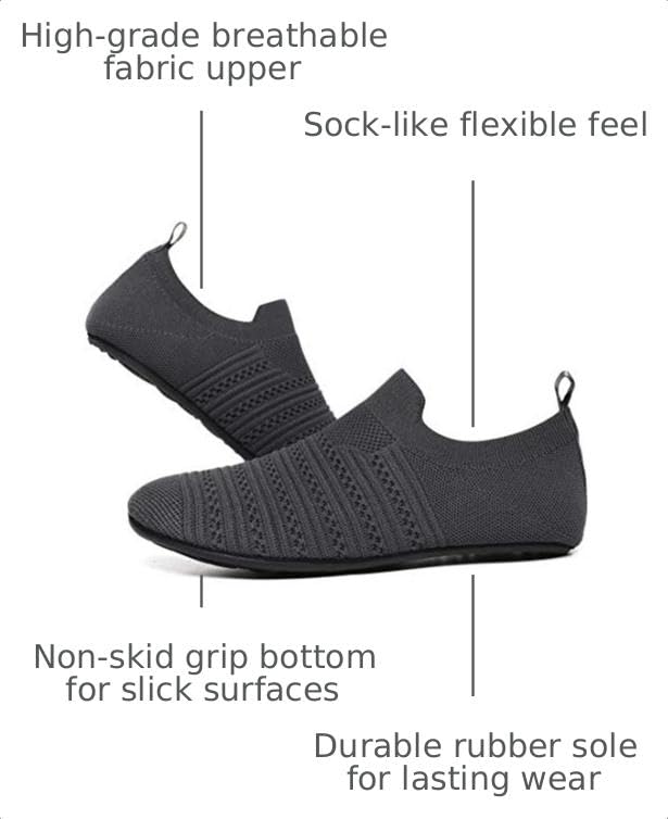 Image of SLEVEL Lightweight Non Slip Travel Indoor Grip House Slipper Socks Unisex Adult Around The House Floor Home Shoes for Women Men