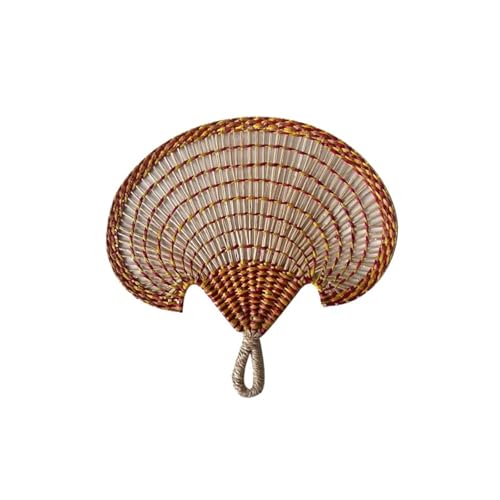 YZDKR Wall-Mounted Fan Summer Large Hand-cranked Fan Vintage Handmade Straw Wall Decorative Fan für...