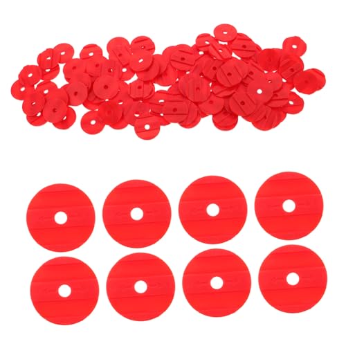 HEANUJJ 100pcs Red Plastic Reward Tokens for Classroom Learning Small Math Counting Chips and Bingo Markers for Student Awards and Educational Games