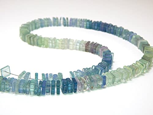 Fluorite Heishi Beads carrées 7x6.6mm, fil de pierres naturelles pour création bijoux DIY
