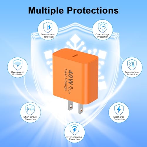 Image of [Apple MFi Certified] iPhone 17 Pro Max Charger Fast Charging, 2 Pack 40W USB C Charger Block with 10FT Long Woven Type C Charging Cable Cord for iPhone 17 /17 Pro Max /17 Pro /Air /16 /15 /16 15 Pro Max