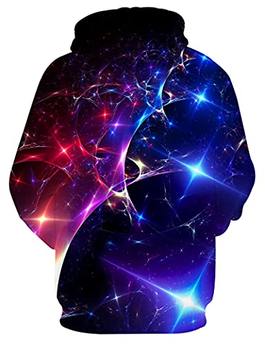 Yajooey Men Women Hoodies 3D Graphic Space Pullover Sweatshirts Fashion Hoody For Youth Teen Large #TOP4