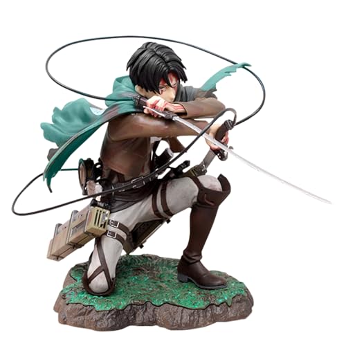 PfirstDa Statue D'Levi Ackerman, Ornements Levi Ackerman, Statue De Décoration De Bureau De Personnage D'Anime, Modèle Scout en PVC, Décoration De Bureau...