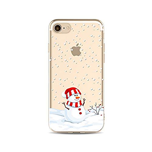 Case for iPhone 6S Christmas, Slim Protective Silicone Clear TPU Case for 4.7" iPhone 6/iPhone 6S, Cell Phone Ultra Thin Flexible Soft Gel Transparent Back Skin Cover Snowman Pattern