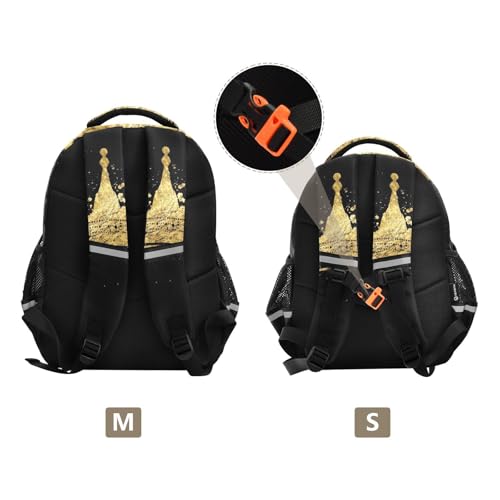 Cartoon Gold Crown Backpack for Kids Elementary School Bag Boys Girls Bookbag Travel Backpack Daypack3