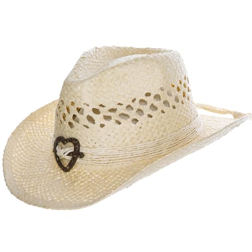Panama Jack Kids Packable Handwoven Straw Western Sun Hat