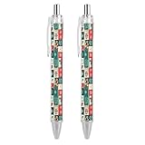 Bolígrafos retráctiles de pan de jengibre con diseño de bloques de Navidad, tinta negra, 0,5 mm, suministros de oficina para profesores, 2 unidades, como se muestra en la imagen 3