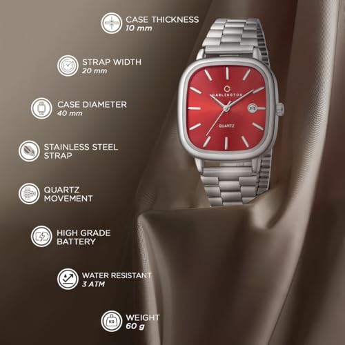 Image of Carlington Classic Series Analog Men Wrist Watches with Stainless Steel Strap & Date Display | Premium Fashion Watches for Gents | CT - 5010