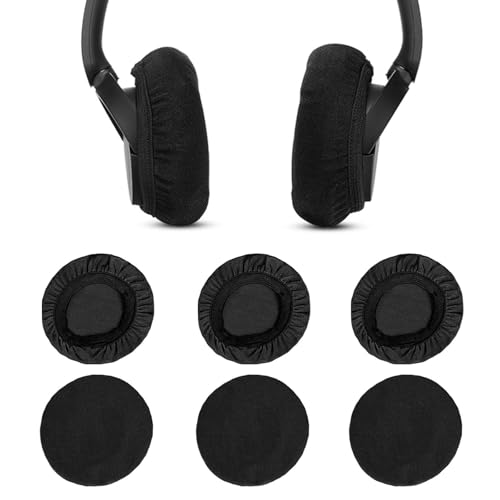 6 fundas para auriculares, lavables, de tela flexible, a prueba de polvo, protección contra el sudor para el gimnasio (negras)