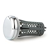 Drain Buddy No Installation Clog Preventing Bathroom Sink Stopper/Strainer, Fits 1.25” Bathroom Sink Drains | Chrome Plated Plastic Caps