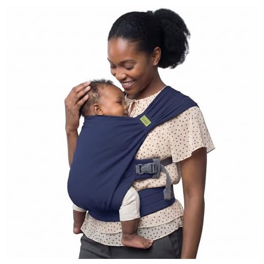 Boba Bliss Fascia Porta Bebe - Marsupio Neonato o Bambino 2 in 1 - Fascia Neonato Senza Nodi - Portabebè neonato ergonomico - Marsupio Bambino Soffice ed Ergonomica (Navy Blue)