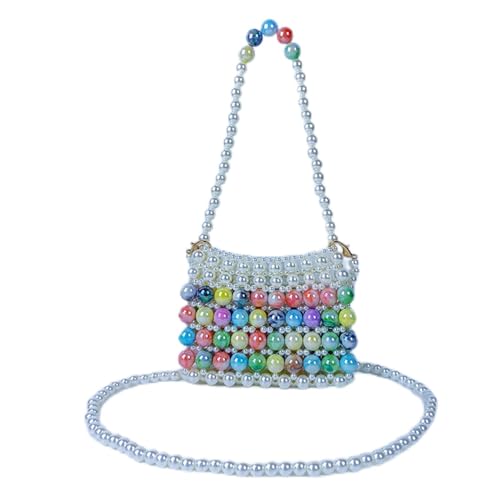 SHESRA Luxury Pearl Purses Shoulder Bag for Women Pearl Bag Handmade Bags Women's Crossbody Beaded Clutch Evening Bag Wedding Party Bridal Party Gifts 69