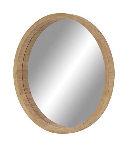Deco 79 Contemporary Wood Round Wall Mirror, 40" X 3" X 40", Brown #TOP2