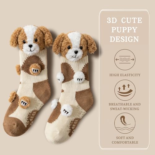 Image of 3D Knit Animal Socks,Cute Hug Hug Socks with Funny Animal Design,Non-Slip Animal Feet Socks for Women Gifts