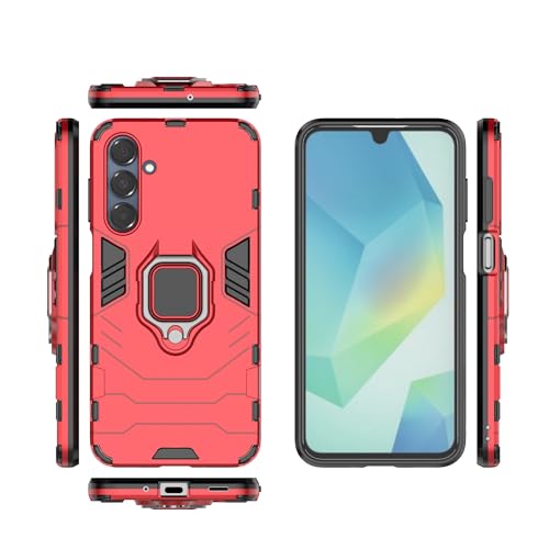 Coque Galaxy A16 5G fine rouge anti-chute avec anneau support PC