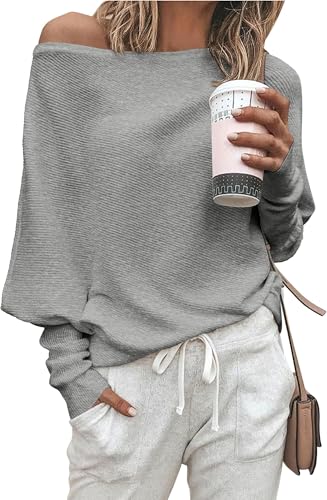 BUNSLOOM Langarmshirt Damen Schulterfrei...