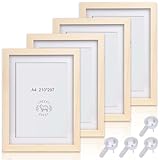 Sylanda Lot de 4 cadres photo en bois - 21 x 30 cm - Format A4 - Cadre photo A4 - Pour collage de portraits et certificats (4P blanc)