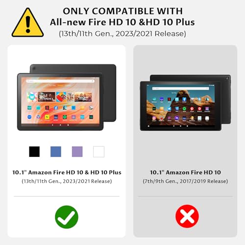 VORI Case for All-New Amazon Kindle Fire HD 10 Tablet (13th/11th Generation 2023/2021 Release) and Fire HD 10 Plus - Slim Folding Stand Folio Cover with Auto Wake/Sleep & Hand Strap, Black Notebook by VORI - Image 2