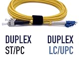 Elfcam® - Kabel światłowodowy (podwiązka optyczna) ST/UPC do LC/UPC Duplex OS2 (30 M)
