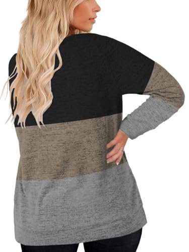 DOLNINE Women's-Plus-Size-Sweatshirts Long Sleeve Tops Crewneck Shirts Casual Tunics XL-4XL4
