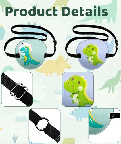 Image of DAZZLIQ 2PCS Reusable Lazy Eye Patch for Kids Eye Patch for Kids Reusable Eye Patches for Lazy Eye Patch for Lazy Eye Cover Christmas Pirate Theme Cartoon Character Colour Matching Multicolour