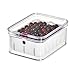 Produktbild iDesign Kühlschrankbox für Früchte und Beeren, Aufbewahrungsbehälter aus BPA-freiem Kunststoff, Lebensmittelbox für Küche mit Abtropfkorb, durchsichtig, 21,6 cm x 16,5 cm x 9,5 cm
