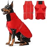 Warme Hundemäntel, wasserdichte Reflektierende Hundejacke, Winddichter Wintermantel mit Hohem Kragen Weichem Fleecefutter, Verstellbare Passform Hunde Hundemantel Für mittelgroße bis große Rassen